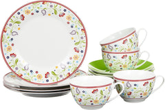 Serviciu de cafea Ritzenhoff & Breker Doppio Shanti, 12 piese, veselă din porțelan, verde