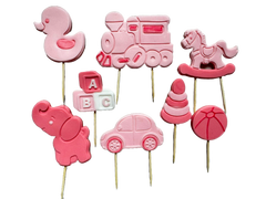 Set 8 decoratiuni comestibile din zahar, Jucarii Decoratiuni din Pasta de Zahar Naty Shop