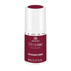 Oja UV alessandro Striplac Elegant Ruby – Delicată și de lungă durată – Îndepărtare ușoară datorită tehnologiei de îndepărtare peel-off – Vegană și cruelty-free – 8 ml