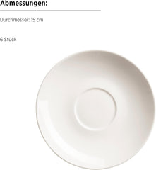 MÄSER 934105 Seria Belmira, serviciu clasic de cafea pentru 6 persoane, set de cafea cu 18 piese, atemporal, elegant, delicat, porțelan, alb