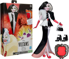 Disney Schurkin Cruella De Vil Modepuppe, Accessoires und abnehmbare Kleidung, Disney Prinzessin Spielzeug für Kinder ab 5 Jahren