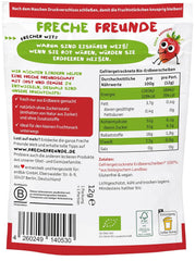 FRECHE FREUNDE Chipsuri de fructe cu căpșuni organice, chipsuri de fructe liofilizate, fructe uscate feliate naturale fără zahăr adăugat, vegane, fără lactoză, fără gluten, pachet de 12 (12 x 12g)