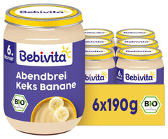 Terci de seară cu biscuiți și banane, 190g, pachet de 6 (6x190g)