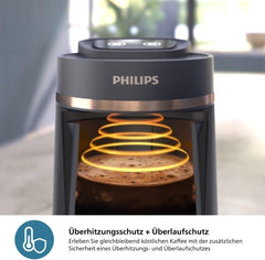Aparat de cafea turcesc PHILIPS Seria 5000 - Funcție de preparare lentă, Capacitate 4 cești, Protecție la supraîncălzire și revărsare, Indicator de funcționare, Butoane ușor de utilizat, Oprire automată (HDA150/60)