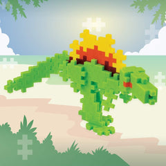 Plus-Plus 7266 Geniales Konstruktionsspielzeug, Dinosaurier-Mix, Bundle aus 4 verschiedenen Kreativ-Bausteine Tubes inkl. Bauplatte, 400 Teile, Mischfarben