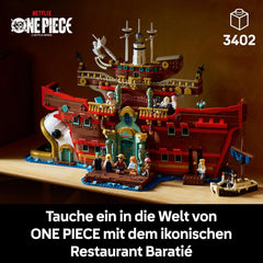LEGO ONE PIECE - Baratié, das Schwimmende Restaurant - Bauset für Erwachsene - Modellbau mit detailliertem Innenraum sowie 10 Minifiguren inkl. Luffy, Nami & Sanji - Anime Geschenk für Fans - 75640