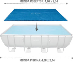 Husă solară Intex pentru saltea dreptunghiulară Ultra Frame 488 x 244 cm, grosime 160 microni, dimensiuni fabricate: 476 x 234 cm, 28029 Albastră