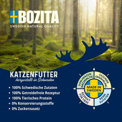 Bozita Pouch Hrană Umedă cu Bucăți în Sos și Curcan - 12 Pliculețe Porționate x 85g Hrană Fără Cereale și Fără Grâu pentru Pisici - Hrană Umedă pentru Pisici Adulte cu 8,5% Proteine și 4,5% Grăsimi