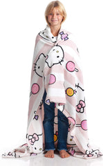 Cuvertură de pat Hello Kitty, roz, pătură moale 130X170Cm, cuvertură de pat din microfibră cuvertură de pat sau cuvertură de pat canapea. Calitate cu certificat Oekotex, Sanrio Paturi si Cuverturi Besuche den Kanguru-Store Carouri roz 130X170 Cm