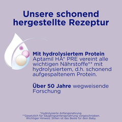 Aptamil HA PRE – Anfangsmilch von Geburt an, Mit DHA, Nur Laktose, Ohne Palmöl, Babynahrung, Milchpulver, 1x 800 g