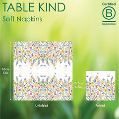 Talking Tables Table Kind Șervețele de unică folosință, șervețele din hârtie moale, șervețele de unică folosință, model floral, pentru nunți sau uz zilnic, ecologice, compostabile, reciclabile