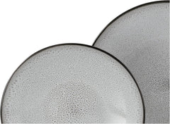 CreaTable, 23964, Serie Malmö, 18-teiliges Geschirrset für 6 Personen, Teller Set aus Steinzeug, spülmaschinen- und mikrowellengeeignet, Qualitätsproduktion