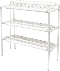 Kit de creștere hidroponică cu 3 straturi cu 90/108 poziții de plantare și pompă de apă, sisteme de creștere a plantelor fără sol din PVC, kituri de creștere hidroponică pentru cultivarea legumelor și fructelor (108 poziții de plantare)