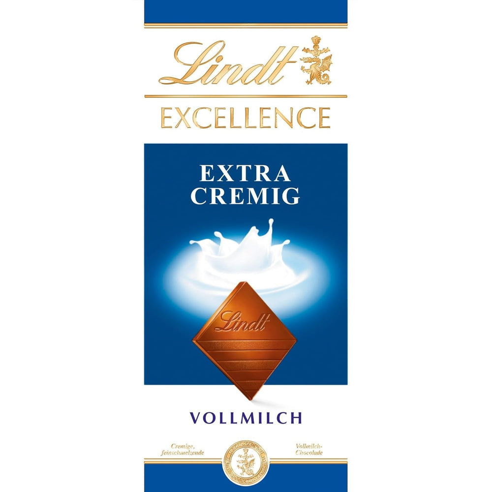 Lindt EXCELLENCE Ciocolată cu lapte extra cremoasă | Baton 100g | Ciocolată cu lapte fină, premium, cu o aromă cremoasă și lăptoasă | Aromă intensă și persistentă | Cadou de ciocolată