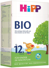 Lapte de creștere organic HiPP (4 x 600g), după 12 luni, cu calciu, fier, vitamina C și D, pentru copiii mici în creștere, de cea mai bună calitate organică