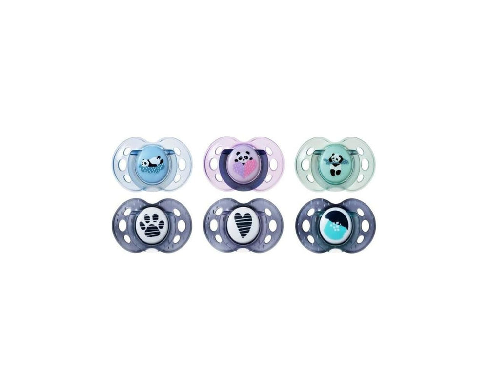 Suzetă Tommee Tippee Anytime, formă ortodontică simetrică, silicon fără BPA, 18-36 luni, 2 bucăți, multicoloră