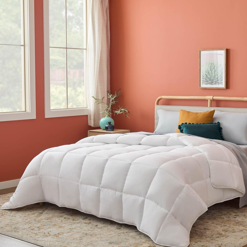Linenspa plapumă all-season - plapumă single din microfibră 10.5 Tog - Oeko-Tex, plapumă alternativă cu puf, alb Plapumi si pilote Naty Shop Alb Pat de o persoană