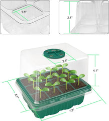 Tavă de propagare pentru seră de interior, set de propagare mini pentru seră din 2 piese cu capac ridicat, inițiator de răsaduri cu lumini pentru plante cu spectru complet, tăvi, tavă de propagare pentru seră pentru plante