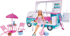 Simba Steffi Love Hawaii Camper / Puppe mit aufklappbarem Camper / inkl. Küche / Sitzecke / Bett / Tisch und viel Zubehör / L:51cm / 29cm / Für Kinder ab 3 Jahren geeignet, 105733523