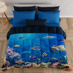PETTI Artigiani Italiani cuvertură pentru pat dublu, 100% Made in Italy, Aquarium Plapumi si pilote Naty Shop