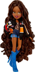 Bratz Goin' Out! Doll - Sasha - 1 Sammlerpuppe mit Accessoires, einem Outfit, einer Handtasche, einer Sonnenbrille und einer Bürste - Kinderspielzeug - ab 6 Jahren, Orange, Black