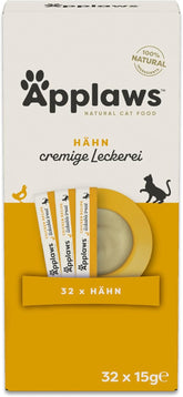 Applaws Snack cremos cu pui, fără cereale, pentru pisici și pisoi, 32 pliculețe x 15 g