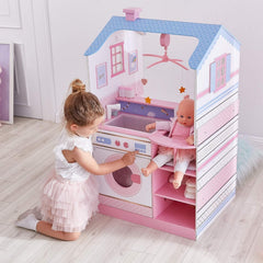 Olivia'S Little World Teamson Kids 18 Inch Baby Dolls Wooden Dollhouse Double Sided Nursery TD-11460W Casute de papusi Naty Shop