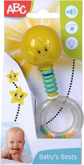 Simba 104010060 - Zornăitor ABC light up, se aprinde la agitare, 14cm, jucărie pentru bebeluși, zornăitor pentru bebeluși, primul echipament, de la 3 luni, galben Jucarii Bebe Naty Shop Titlu implicit