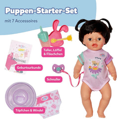 BABY Born Amy - 36cm große Puppe - Babypuppe mit 7 Funktionen für Kleinkinder ab 1 Jahr - Funktioniert ohne Batterien - Inkl. Accessoires & Strampler