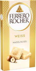 Baton Ferrero Rocher – Ciocolată albă cu alune – Cadou de Ziua Îndrăgostiților pentru el și ea – 1 baton de ciocolată x 90g