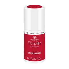 Oja UV alessandro Striplac Red Paradise – Delicată și de lungă durată – Îndepărtare ușoară datorită tehnologiei de îndepărtare – Vegană și fără cruzime – 8 ml