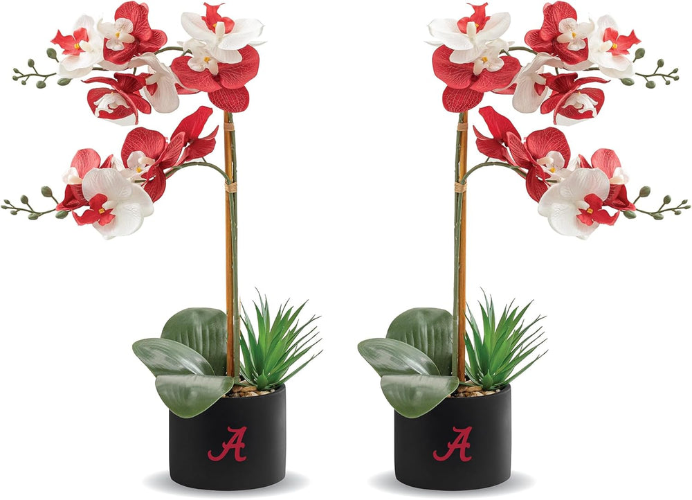 Alabama Orchidee Pflanze 2Er Set - University of Alabama Faux Orchidee Pflanze - Alabama Geschenke Für Männer, Alabama Geschenke Für Frauen - Alabama Geschenke, Crimson Tide Dekorationen - Bürozubehör