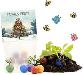 10 X Blumenmurmeln "Frohes Fest" | Kleines Geschenk & Nachhaltiges Mitgebsel Zu Weihnachten | Saatbomben Für Kollegen, Gäste & Kinder | Kleinigkeit Zum Advent, Adventskalender-Füllung Oder Nikolaus