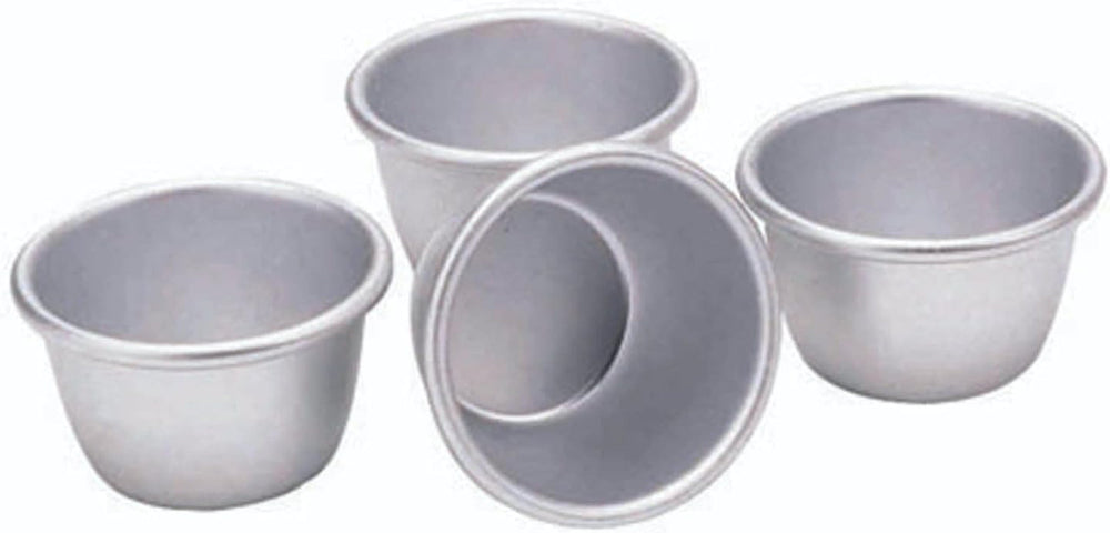 Mini matrițe pentru budincă Kitchencraft, aluminiu anodizat, 7,5 cm, set de 4, argintiu Matrite si tavi pentru copt Naty Shop