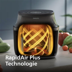 Philips Airfryer 3000 Series 6.2L, Fereastră de gătit, 16 funcții de gătit în 1, Tehnologie Rapidair plus, Eliminarea grăsimilor, Aplicație de rețete Homeid Electrocasnice Naty Shop