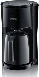 Aparat de cafea cu filtru SEVERIN cu carafă termică, aparat de cafea pentru până la 8 cești, aparat de filtru atractiv cu carafă izolată, negru, 1 litru, KA 9306