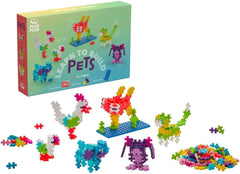 Plus-Plus 3962 Geniales Konstruktionsspielzeug, Learn to Build Haustiere, Kreativ-Bausteine für Kinder, 275 Teile