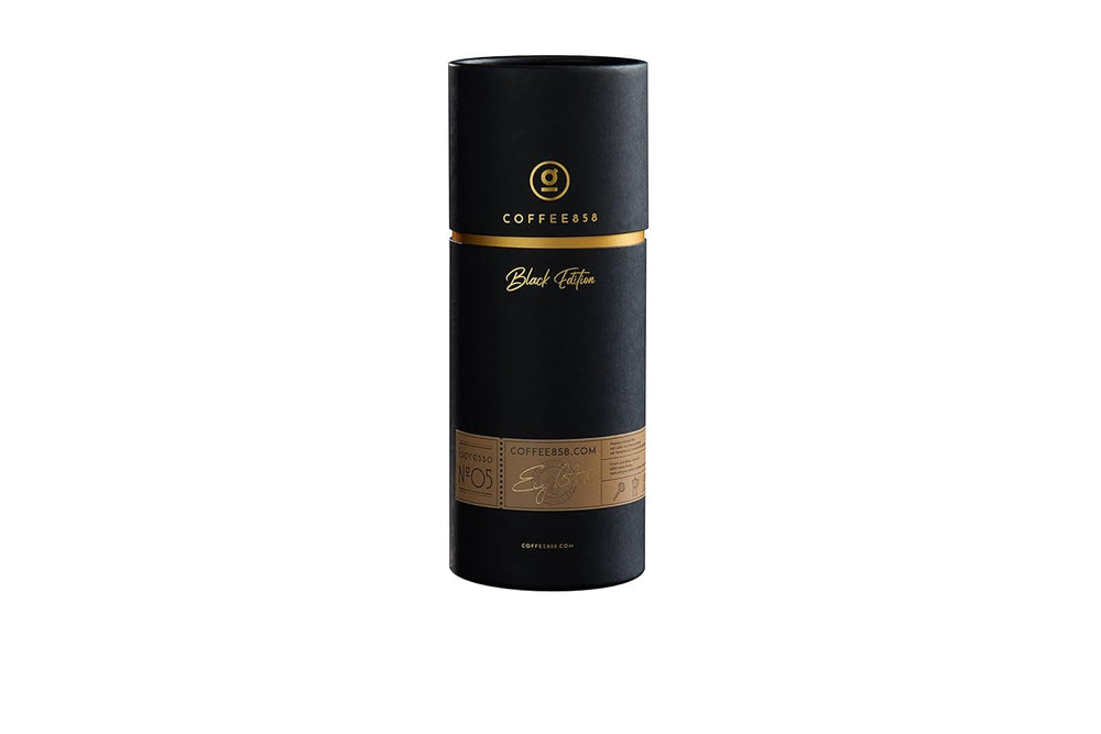 Espresso Nr. 5 - Amestec Arabica de la coffee858 (320g). Amestec pur de Arabica din Brazilia 45%, Honduras 20%, Guatemala 20% și Etiopia 15%.