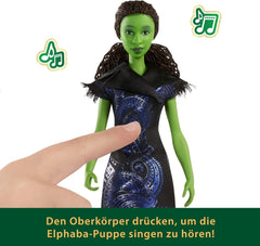 Mattel Wicked: for Good von Universal Pictures singende Elphaba-Modepuppe mit abnehmbarem Outfit, vom Film inspiriert, singt for Good auf Englisch, JFM09
