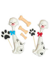 Set 7 decoratiuni comestibile din zahar, Dalmatian Dog Decoratiuni din Pasta de Zahar Nati Shop