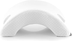 InnovaGoods - Pernă cervicală vâscoelastică pentru cupluri, Design ergonomic pentru relaxare în cuplu, Spumă cu memorie pentru ameliorarea presiunii, Husă detașabilă, Alb, 36 x 12,5 x 30,5 cm, Spumă cu memorie