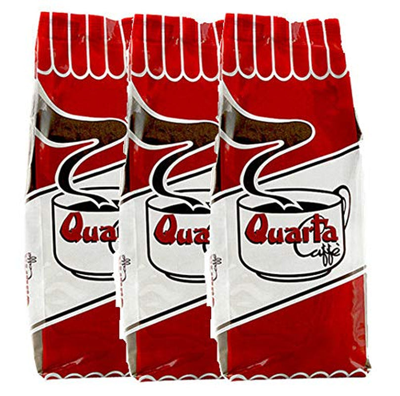 Boabe Quarta Caffè Sorte Rossa – cafea arabică și robustă, 250g, aromă puternică și energică – 3 pachete a câte 250g fiecare. Produsă în Apulia, Salento