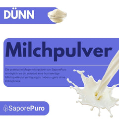 SaporePuro Lapte Degresat 1 kg - Solubilitate Ridicată Fără Gluten