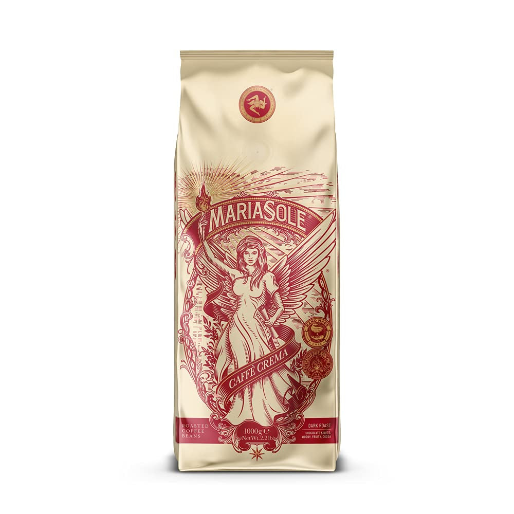 Caffè Crema – Prăjire tradițională siciliană la foc de lemne, lucrată manual – Boabe de cafea premium 250g pentru aparate complet automate și portafiltru