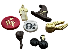 Harry Potter Setul Cu 7 Decoratiuni Comestibile Din Pasta De Zahăr - Tema Hogwarts Pentru Prajituri