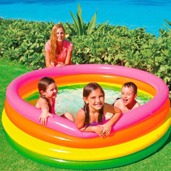 Intex 56441NP - Piscină gonflabilă Sunset Glow, patru inele, vinil, multicoloră, 168x46 cm