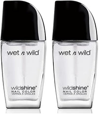 Wet n Wild, ojă Wild Shine, fără formaldehidă, toluen și ftalați, formulă de lungă durată care se usucă rapid, Tickled Pink (pachet de 2)