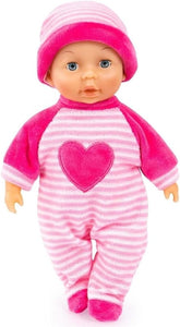Bayer Design 92802AS My First Baby 28cm, Babypuppe, Weichkörperpuppe mit Schlafaugen, sehr handlich, niedliches Outfit, rosa