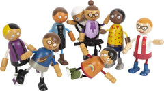 small foot Biegepuppen-Familie mit Baby, 8 Flexible Holz-Puppen unterschiedlichen Alters, Geschlechts & Hautfarbe, 12426, Beige