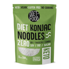 Tăiței Shirataki Dietetici | Tăiței Konjac cu conținut scăzut de carbohidrați | 200 de grame, aliment vegan cu conținut scăzut de calorii, fără grăsimi, fără soia, fără gluten, tăiței dietetici solubili în apă